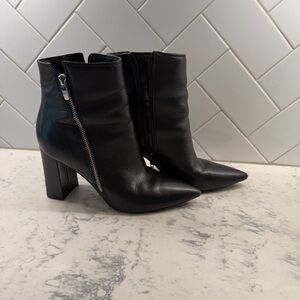 Marc Fisher Black Ankle Booties with Zipper